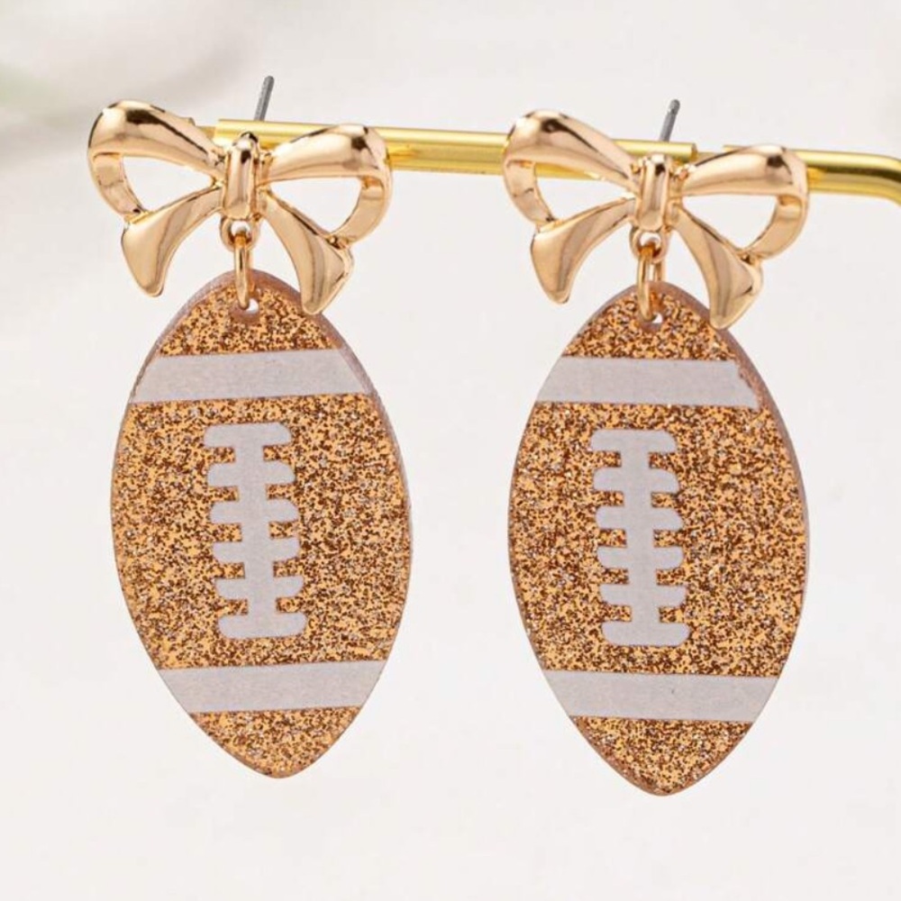 Acrylic Football Dangle Earrings